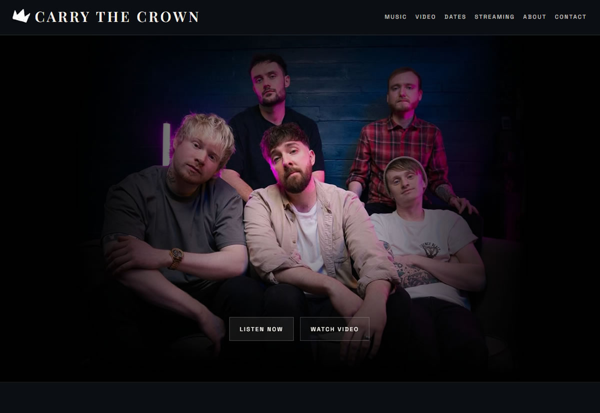 Desktop preview of Carry The Crown website