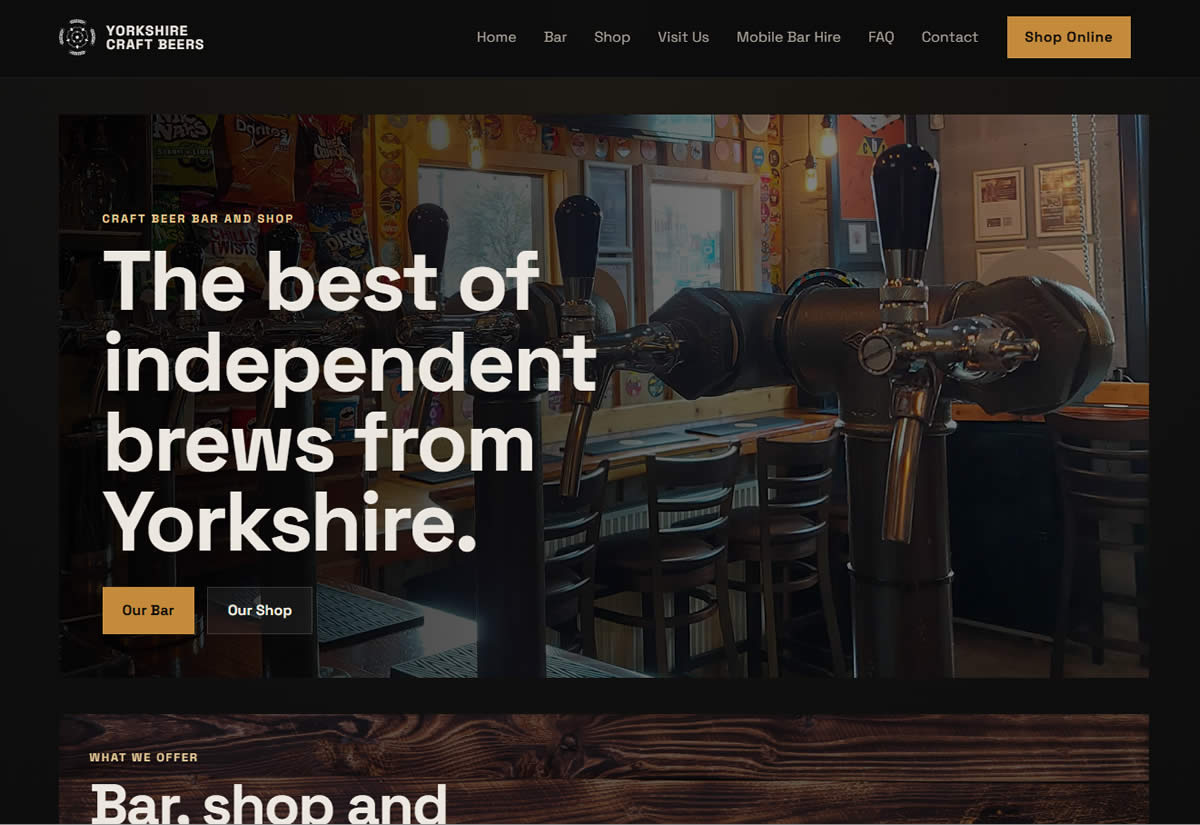 Desktop preview of Yorkshire Craft Beers website